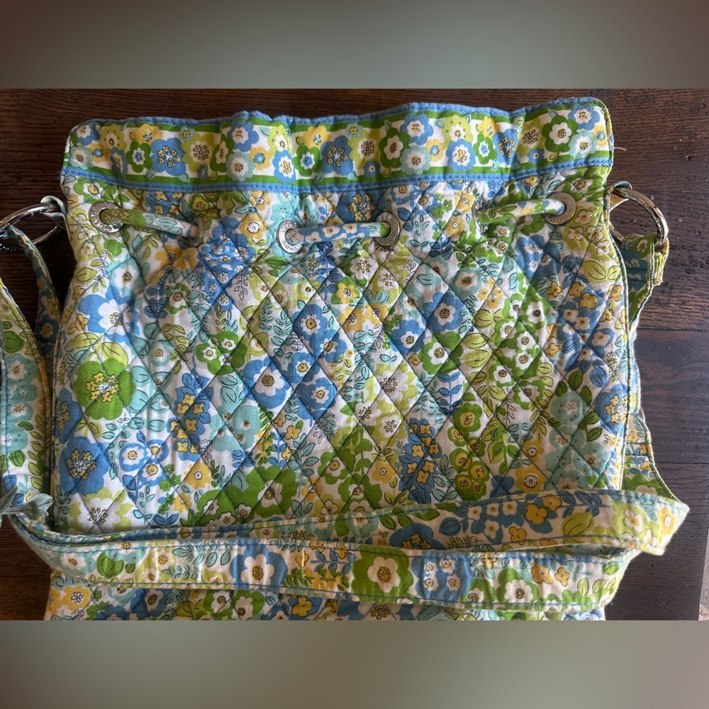 Vera Bradley Green and Blue Floral Crossbody Bag - Picture 8 of 10